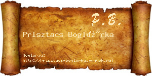 Prisztacs Boglárka névjegykártya